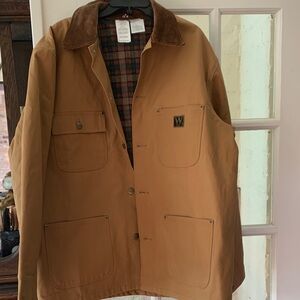 Walls Brown Jacket with Corduroy Collar